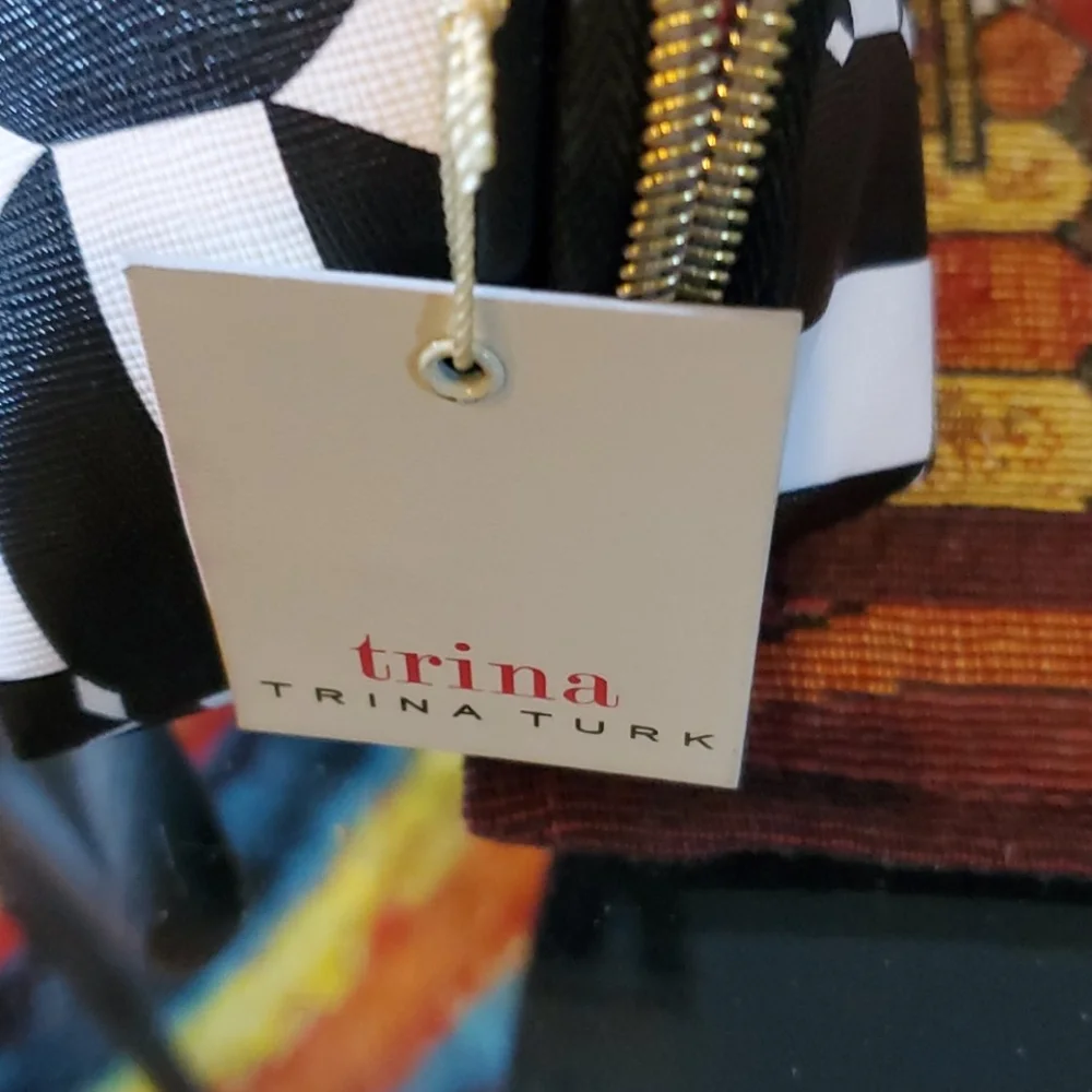 Trina turk large cosmetic bag 🎒with goddess filled xo
